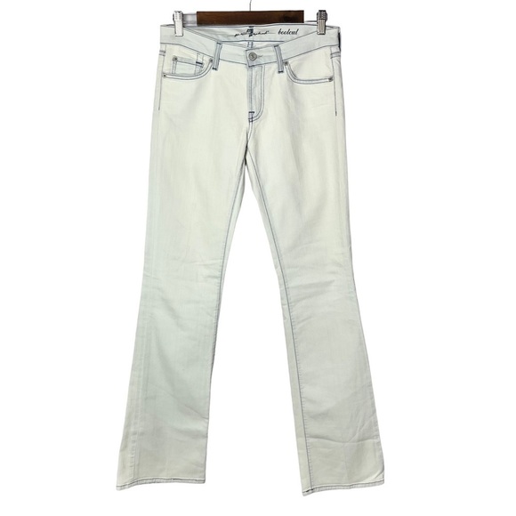 7 For All Mankind Light Pale Blue Mid Rise Bootcut Jeans 28 - Picture 1 of 4